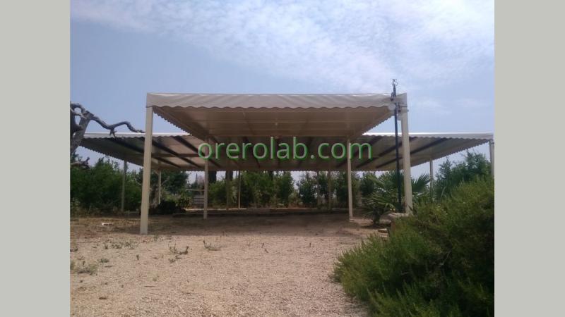 covered parking lot steel and wood structure pvc roofing hailproof