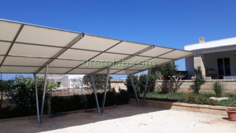 parcheggio auto struttura acciaio zincato copertura pvc