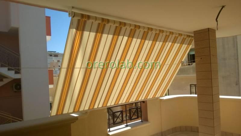 drop down awning tempotest stripe patterned fabric lecce gallipoli