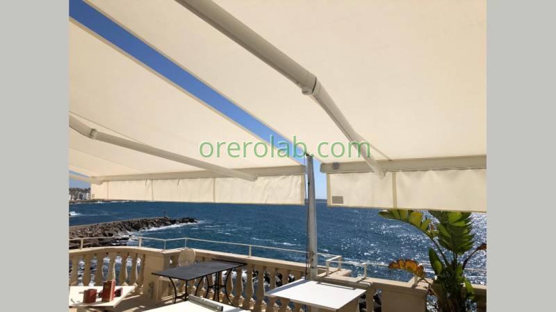 retractable awnings tempotest fabric restaurant terrace gallipoli salento italy